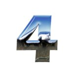 the number four displayed as a color landscape on a white background