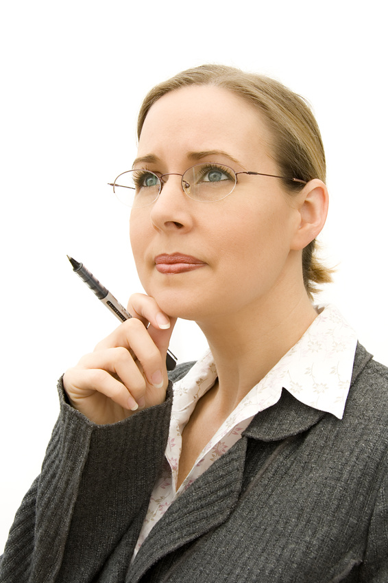Woman looking into distance doing innovative thinking
