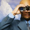 Man with binoculars