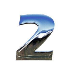 the number two displayed as a color landscape