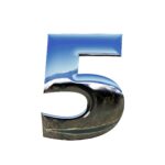 the number five displayed as a color landscape on a white background