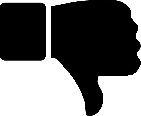 Black vector thumbs down image