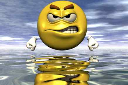 digital rendering of an angry emoticon
