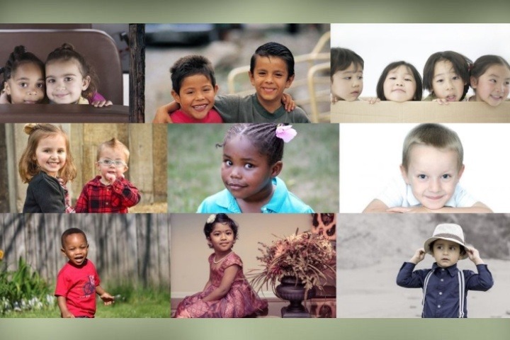 Panoramic Collage of Diverse children