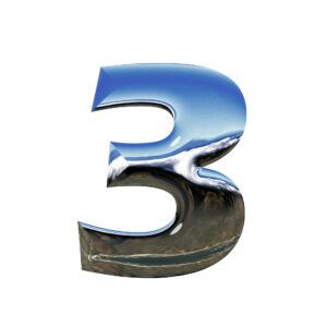 the number one displayed as a color landscape on a white background