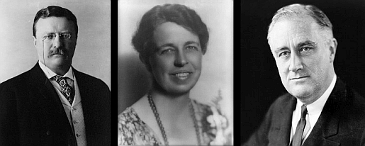 Teddy Eleanor and Franklin Roosevelt