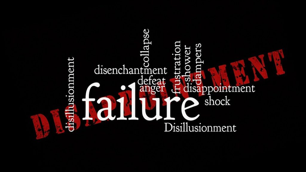 a word cloud on the word FAILURE and its synonymns