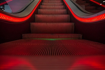 Red escalator